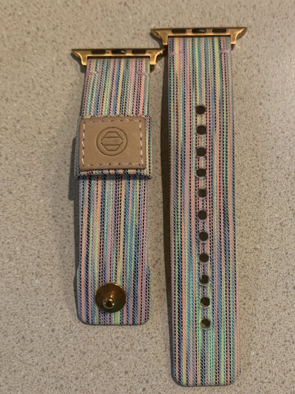 Rainbow Fabric Canvas Watch Band for Apple iWatch Ultra Series 10 9 8 7 SE Strap